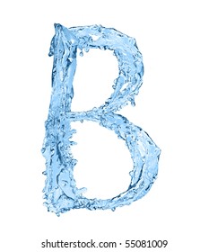 Стоковая фотография 1391212688: Blue Water Splash Alphabet Letter B ...