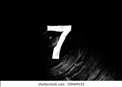 Alphabet number under water wave and water splash,number 7