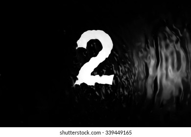 Alphabet number under water wave and water splash,number 2