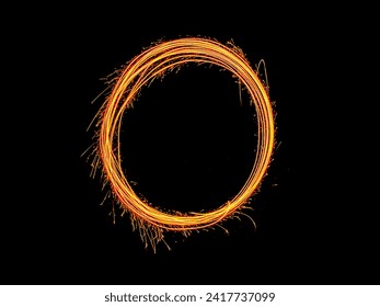 Alphabet and Number zero sparklers on black background by light painting.number 0 sparkling golden for party and Celebrate. - Powered by Shutterstock - Get 15% off with code: PIKWIZARD15