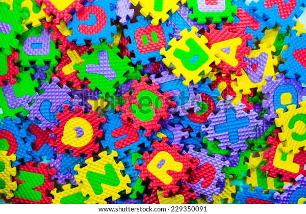 Alphabet Puzzle Pieces Background Stock Photo (Edit Now) 229350091