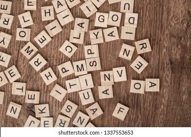 alphabets on wooden cubes as a background - Shutterstock ID 1337553653