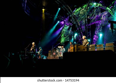 ALPHARETTA GA - JULY 9: Tom Petty and the Heartbreakers perform at the Verizon Ampitheatre at Encore Park on July 9, 2008 in Alpharetta, Georgia.