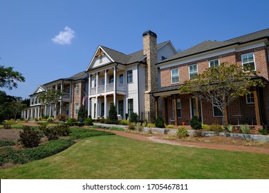 ALPHARETTA, GEORGIA - September 13, 2019: The Alpharetta Historic District contains several historic buildings dating from the late 19th century and older, and includes dining and shopping.