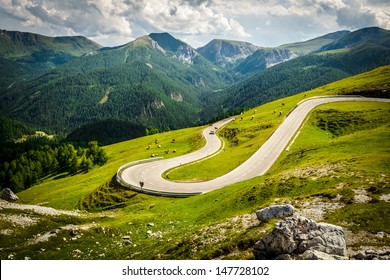 Alpina road at summer-Nockalmstrasse, Nockberge, Carinthia, Austria.