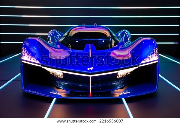 Alpine Alpenglow\
hydrogen powered sports car showcased at the Paris Motor Show,\
France - October 17,\
2022.\
