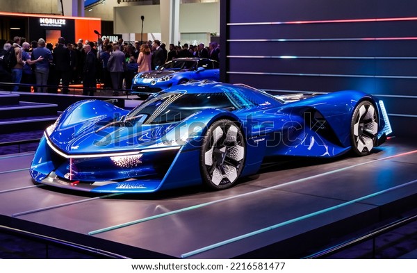 Alpine Alpenglow\
hydrogen powered sports car showcased at the Paris Motor Show,\
France - October 17,\
2022.