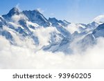 Alpine Alps mountain landscape at Jungfraujoch, Top of Europe Switzerland