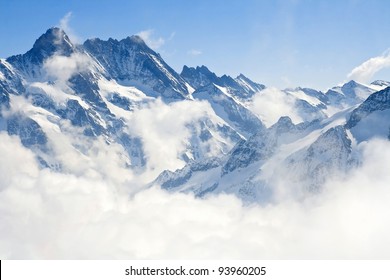 Alpine Alps mountain landscape at Jungfraujoch, Top of Europe Switzerland - Shutterstock ID 93960205