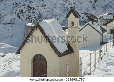 Alpine chapel near the Salarno hydroelectric dam.  Saviore dell'Adamello, Province of Brescia, Italy