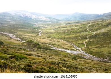 Alpine Landscape Of Snowy River In Kosciuszko National Park, Snowy Mountains Charlotte Pass, New South Wales Australia