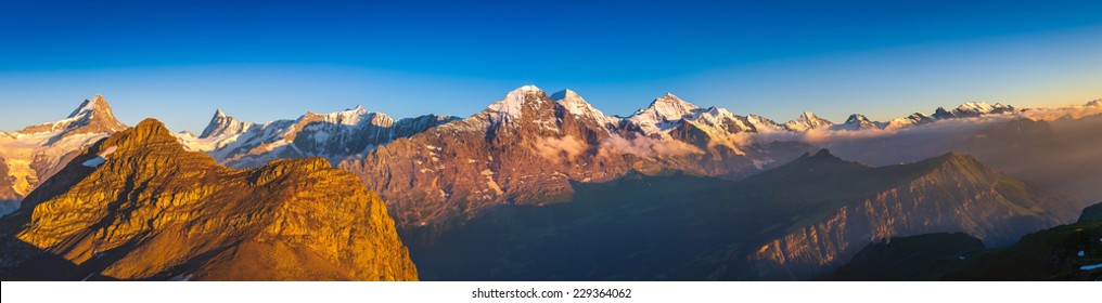 Alpine Panorama: Eiger North Face, Swiss Alps - Shutterstock ID 229364062