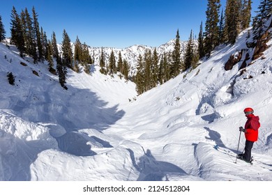 Alpine Skiing In Alta, Utah