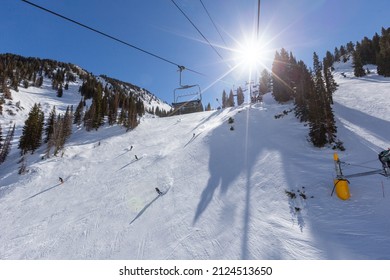 Alpine Skiing In Alta, Utah