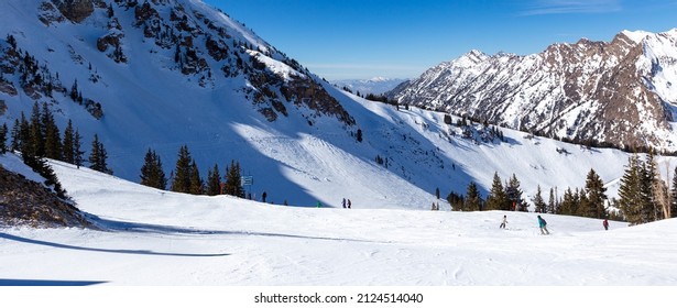 Alpine Skiing In Alta, Utah