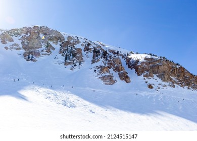 Alpine Skiing In Alta, Utah