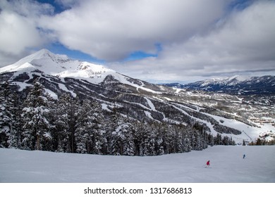Alpine Skiing In Big Sky, Montana 