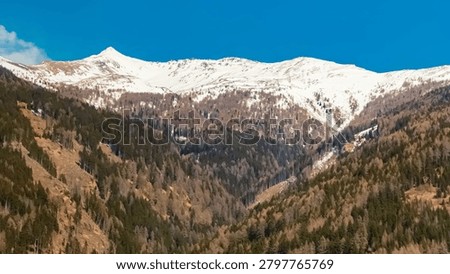 Alpine spring view at Brenner pass road, South Tyrol, Italy