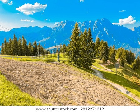 Alpine spring view at Mount Asitz, Leogang, Zell am See, Pinzgau, Salzburg, Austria