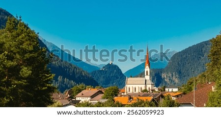 Alpine summer view at Mils, Imst, Oberinntal valley, Tyrol, Austria