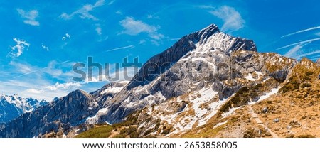 Alpine summer view at Mount Alpspitze, Garmisch, Partenkirchen, Werdenfelser Land, Bavaria, Germany