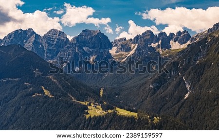 Alpine summer view at Serles cable car station, Mieders, Stubaital valley, Innsbruck, Austria