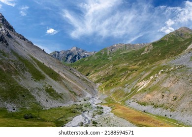 Alpine valley near Col du Galibier, France