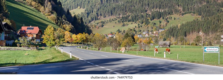 Alpine Village Hinterkoflach In The Municipality Of Reichenau, Feldkirchen District, State Of Carinthia, Austria.