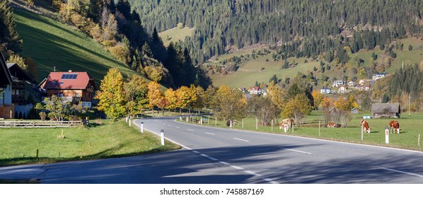 Alpine Village Hinterkoflach In The Municipality Of Reichenau, Feldkirchen District, State Of Carinthia, Austria.