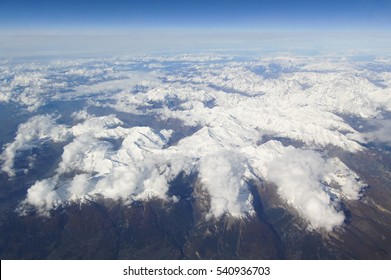 Alps Aerial View From Airplane