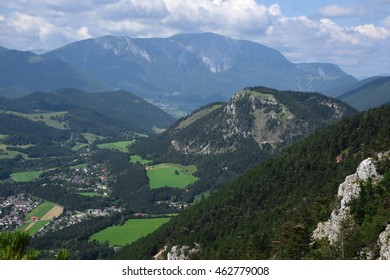 The Alps in area near Wiener Neustadt in summer sunny day