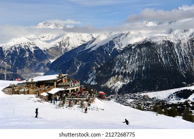 Courchevel,Rhône Alps,France. February 20th 2022. Soucoup Restaurant On The Slopes Of Courchevel Ski Resort In Winter.