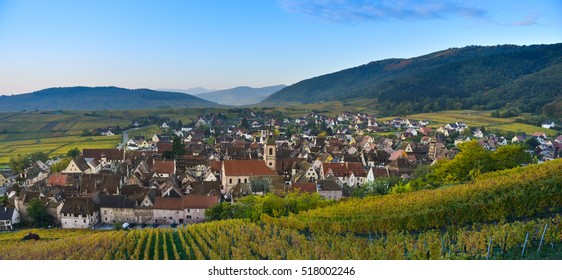 Alsace Village, With Vineyard, Riquewhir. France, Europe