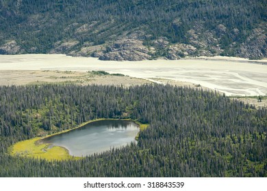 Alsek River And Small Lake In Kluane National Park, Yukon