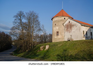 Alsunga Livonian Order Castle In Spring, Latvia.