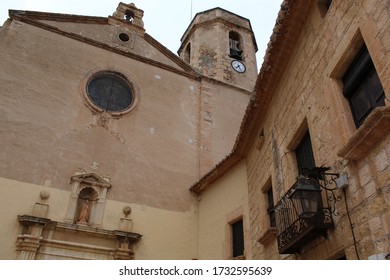 Altafulla, Tarragona / Spain - May 15 2020: The Altafulla Castle And The Church Of Sant Martí 