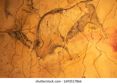 The Altamira Caves, Cantabria. Spanish Rock Art. It Is The Highest Representation Of Cave Painting In Spain