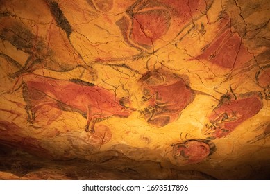 The Altamira Caves, Cantabria. Spanish rock art. It is the highest representation of cave painting in Spain - Shutterstock ID 1693517896