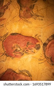 The Altamira Caves, Cantabria. Spanish Rock Art. It Is The Highest Representation Of Cave Painting In Spain