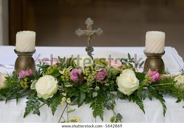 Altar Decorated Wedding Ceremony Miscellaneous Objects