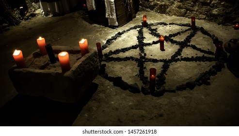 Altar rituals satanic, witchcraft and spells, halloween