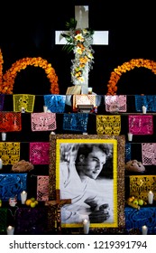 Altar Of Singer Juan Gabriel For The Day Of The Death In Mexico.   Monterrey, Mexico. October 31, 2018