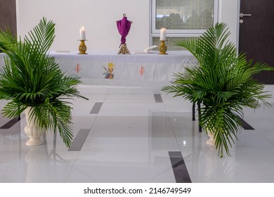 Altar Table For Palm Sunday.