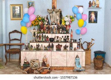 Altar Of Umbanda Brazilian Religion