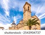 Altea church Nuestra Senora de Consuleo at sunset, one of the most beautiful churches on the Costa Blanca, Spain