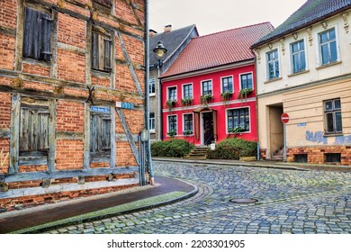 Altentreptow, Germany - 10.10.2020 - Street Corner In The Old Town