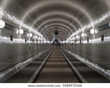 Alter Elbtunnel Old Elbe tunnel subterranean underground tube in central Hamburg and Sankt Pauli under river Germany