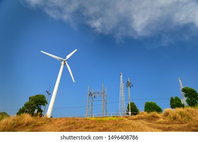 Alternative Energy Station, Windmill Viewpoint At Nai Harn Beach In South Phuket, Thailand