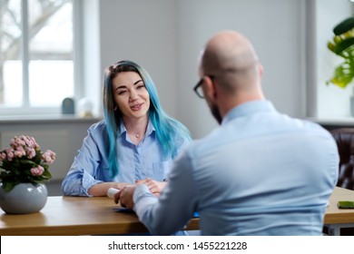 Alternative Young Woman Attending Job Interview