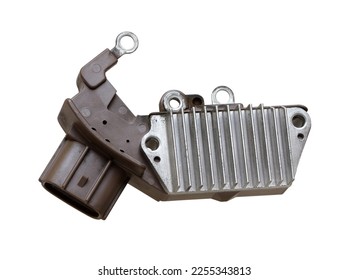 Alternator voltage regulator (with clipping path) isolated on white background - Shutterstock ID 2255343813